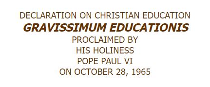 Gravissimum Educationis Vatican website image